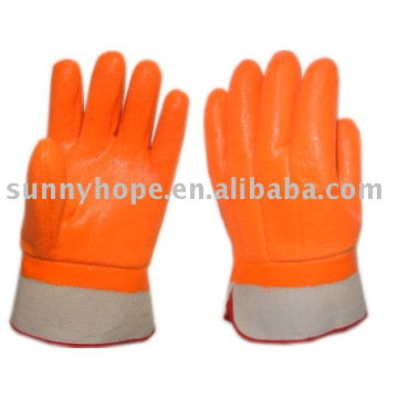 Gant de pvc fluorescent pour le travail en froid